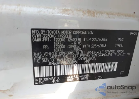 2024 Toyota Rav4 Hybrid Xle Premium from USA, damaged, VIN JTMB6RFV4RJ058960